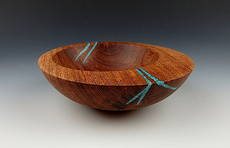 Mesquite and Turquoise Inlay Salad Tossers