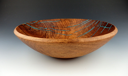 Mesquite and Turquoise Inlay Salad Tossers